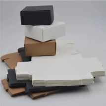 10pcs Black White Kraft Paper Folding Box Blank Cardboard Packaging Box Mini Handmade Soap Box DIY Craft Jewelry Gift Box