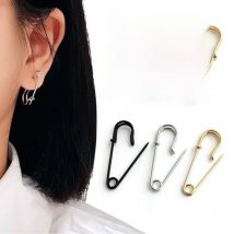 New Style Pin Earrings Punk Rock Style Safety Pin Ear Hook Ear Studs Exquisite Jewelry Gifts for Men and Women