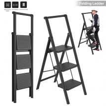 Leichte Klapptreppe aus Kohlenstoffstahl, tragbar, rutschfest, für Zuhause, faltbare Leiter, Treppe, Haushaltskletterleiter