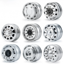 TRINOOD 2PCS Metal Front Wheel Hub Bearing/Hex Beadlock Wheel Rims for 1/14th Scale Tamiya Truck Tractor Cargo Upgrade Parts