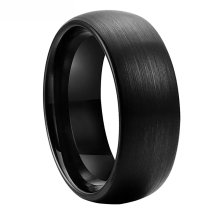 iTungsten 6mm 8mm Black Tungsten Carbide Ring Men Women Engagement Wedding Band Fashion Jewelry Domed Brushed Finish Comfort Fit