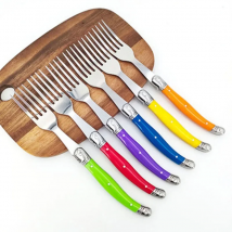 Jaswehome 6pcs Stainless Steel Steak Fork Set Dinnerware Bar Restaurant Western Kitchen Set Laguiole Dinner Cutlery Table Fork