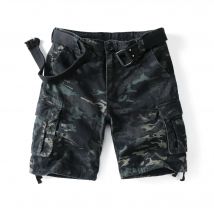 Men's Camo Cargo Shorts for Men Cotton Casual Outdoor Work Relaxed Fit Shorts with Multi-Pockets no belt