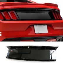 For Ford Mustang 2015-2021 Car Rear Bumper Guard Cover Plate Carbon Fiber Look Trunk Lid Board Decklid Panel Body Kit Splitter