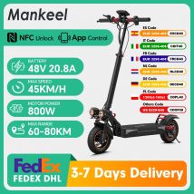 Mankeel X14 Pro 800W Elektroroller 48V 20,8Ah 45km/h Höchstgeschwindigkeit 60-80km Reichweite 10'' Reifen Doppelte Stoßdämpfung Faltbarer E-Scooter