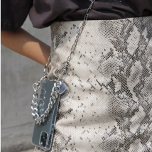 Crossbody Lanyard Silver Bracelet Chain Case For Samsung Galaxy S24 S23 S22 Ultra S21 Plus S20 FE Strap Transparent Soft Cover