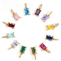 eManco 14K Gold Plated Stainless Steel Inlaid With Zircon Pendant  Diy Jewelry Charms  Earring  Necklace Making 48 Hours Shippin