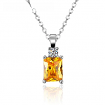 Fashion Pendant Necklace for Women 925 Silver Jewelry with Citrine Zircon Gemstone Ornaments Wedding Party Bridal Gift Wholesale