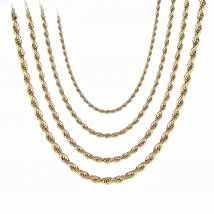 LUXUKISSKIDS 2/3/4/5mm Rope Twist Chains Stainless Steel Waterproof No Fade Choker Necklace For Women/Man Golden Jewelry cainiao