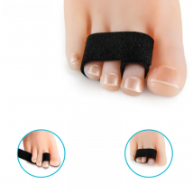 Black Toe Corrector Straightener Orthotics Wrap Cushioned Bandages Hammer Elastic Toe Separator Splints Tape Foot Care Tool