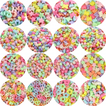 Multicolour Acrylic Bead Star Heart Flower Butterfly Bear Shape Loose Beads For Jewelry Making DIY Handmade Children Bead