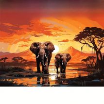 DIY 5D Animal Elephant Diamond Painting , Full Rhinestone Painting, Diamond Art Embroidery Kits, Handmade Home Room Office Decor