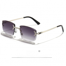 HBK Gradient Lens Metal Sunglasses Rimless Square Purple High Quality Sun Glasses Women Rectangle 2022 Frameless Glasses For Men