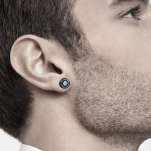 Korean Fashion Stud earrings personality all-match simple stainless steel Earrings round zircon man woman's hip-hop Ear jewelry