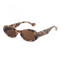 SO&EI Ins Popular Fashion Small Oval Sunglasses Women Vintage Leopard Jelly Color Eyewear Men Trending Sun Glasses Shades UV400