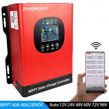 5760W 2880W MPPT 40A 60A 80A 230VDC Built-In WIFI Solar Charge Controller With LCD Touch DISPLAY For 12V -96V Home Solar System