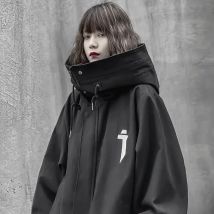 World-weary Mourning Coat Female Country Tide Functional Wind Wizard hat Jacket 2022 Men and Women Couple Loose Zipper Jacket W5