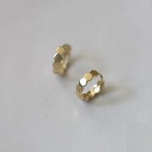 925 Sterling Silver Geometric Honeycomb Earrings for Women Simple Temperament 14K Gold Plated Jewelry