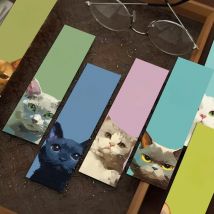 30PCS Cat Bookmark DIY Waterproof Landscape Butterfly Bottle Skateboard Streetwear Luggage Handmade Aesthetic Decals﻿ Bookmarks