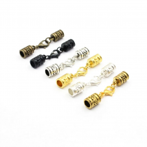 Fit 5mm Hole Fashion Zinc Alloy Cord End Caps For Necklace Bracelet Connectors Clasp DIY Accessories  Length: 44mm+50mm 10sets