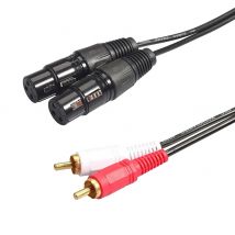 HIFI 2 RCA to Dual XLR Audio Cable Wire for Microphone Subwoofer Mixer Recording