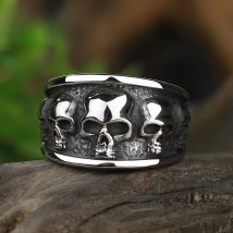 Free shipping Style Stainless Steel Gothic Accessories Lost Skull Ring Anel Masculino Punk Jewelry Boyfriend Gift OSR731