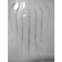 2pc/lot Waterfall Neckline Rhinestone Applique Iron-On Transfer Patch Hot Fix Motif Design for Shirts