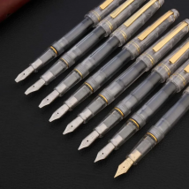 Yong Sheng 3001 Fountain Pen Transparent WHITE Plastic Parallel Art Calligraphy Duckbill Nib SpinStudent Stationery Office