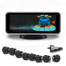 8 Parktronic Parking Sensors Kit Reversing Front and Rear Car Backup Radar Detector Backing Assistance Sound Aler AID