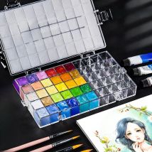 Mini Watercolor Palette Empty 8-54 Grid Portable Paint Box Travel Painting Watercolor Packaging Paint Tray Case Art Supplies