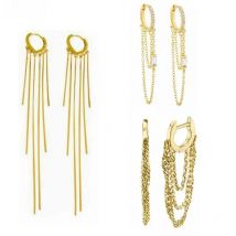 925 Sterling Silver Fashion Long Metal Tassel Drop Earrings for Women Korean Heart Elegant Chain Hoop Earrings Fine Jewelry