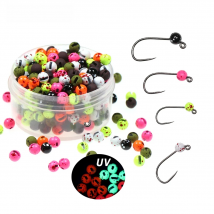 Wifreo 20PCS Mottled Slotted Tungsten Beads Head with Dot for Jig Hooks Nymphs Fly Tying Fishing Materials Weights 2.5mm ~3.5mm