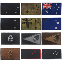 Oceania Australia New Zealand Samoa Guam IR Reflective Rubber Embroidered Flag Patches Appliques For Clothing