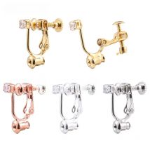 2/10 Pcs,Clip On Earrings For Women，Earring Findings For Diy Jewelry Making Accessories Materials，Ear Stud Conversion Ear Clip