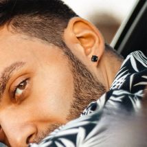 Vnox Punk Rock Stud Earrings for Men Women, Black Gothic Earrings, Stainless Steel Ear Jewelry with AAA CZ Stone, Cool Gift