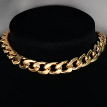 Punk Cuban Link Choker Necklace Collar Statement Chunky Stainless Steel Gold Color Thick Chain Necklace For Men Women Jewelry