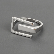 CIAXY Silver Color Geometric Glossy Rings for Women Personality Adjustable Ring Fashion Creativity  Jewelry