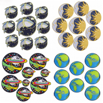 Prajna 10PCS Space UFO Embroidered Patches For Clothing Thermoadhesive Patches Outdoor Applique Patches On Clothes Round Badges
