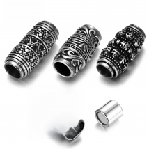 Stainless Steel Viking Magnetic Clasp 8mm Hole Leather Cord Clasps Magnet Buckle for DIY Jewelry Making Bracelet Supplies