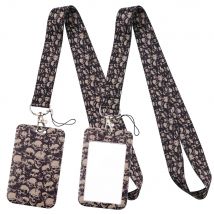 LB3033 Skull Lanyard Card Holder Student Hanging Neck Phone Lanyard Badge Subway Access Card Holder Accessories Kids Key Ring