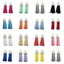 10pcs / Lot Suede Leather Tassel For Keychain Cellphone Straps Craft Jewelry DIY Pendant Charms Findings L01