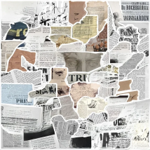 10/30/52PCS Vintage Newspaper PVC Sticker Aesthetic Children's Korean Stationery School Supplies DIY Decoration Scrapbooking