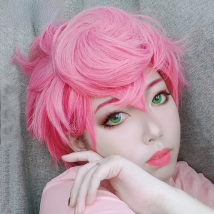 Anime JOJO Bizarre Adventure Golden Wind Trish Una Cosplay Wig Heat Resistant Hair Cosplay Costume Wigs + Wig Cap
