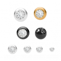 10Pcs/Lot 3-5mm 14G 16G Cubic Zirconia Piercing Ball Externally Threaded Gold Color Ball 16G/14 Gauge Piercing Ball Jewelry