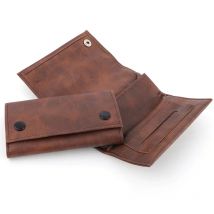 Portable Leather Pouch Zipper Buckle Tobacco Herb Pouch Case Bag Cover