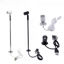 etrnLED USB 5V Led Spot Light 1W 3W Surface Mounted Cabinet Showcase Counter Jewelry Lamp Rotatable Angle Ceiling Mini Spotlight