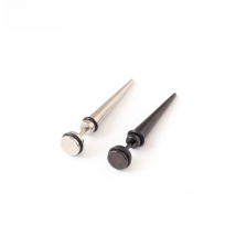 Alisouy Pair 316L Stainless steel HipHop Punk Sharp cone Spike Black Silver color tip Girls Boys Men or Women ear Stud earrings