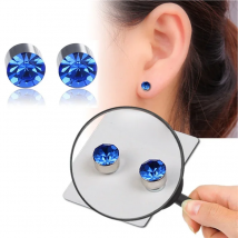 Classic Design Crystal Magnet Clip Earrings Stainless steel For Women Men Round Shaped No Ear Hole Jewelry Party Gifts 2 Pieces