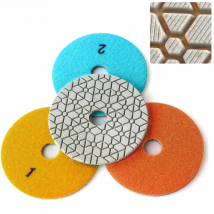 DC-WE3PP02 super flexible 4 inch high quality 3step diamond polishing pads 100mm for granite,marble and engineered stone