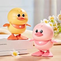 Children's Jumping Chicken Wind-Up Toy, Fun Artificial Wind-Up Small Animal That Can Move, Run and Learn to Crawl, 1 to 2 Years Old Baby, Little Yellow Duck, Jumping Duck, Small Animal, Infants and